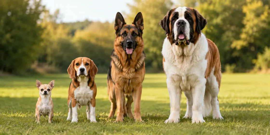 Hund auf einer Waage, während der Besitzer die Dogtorcito-App nutzt